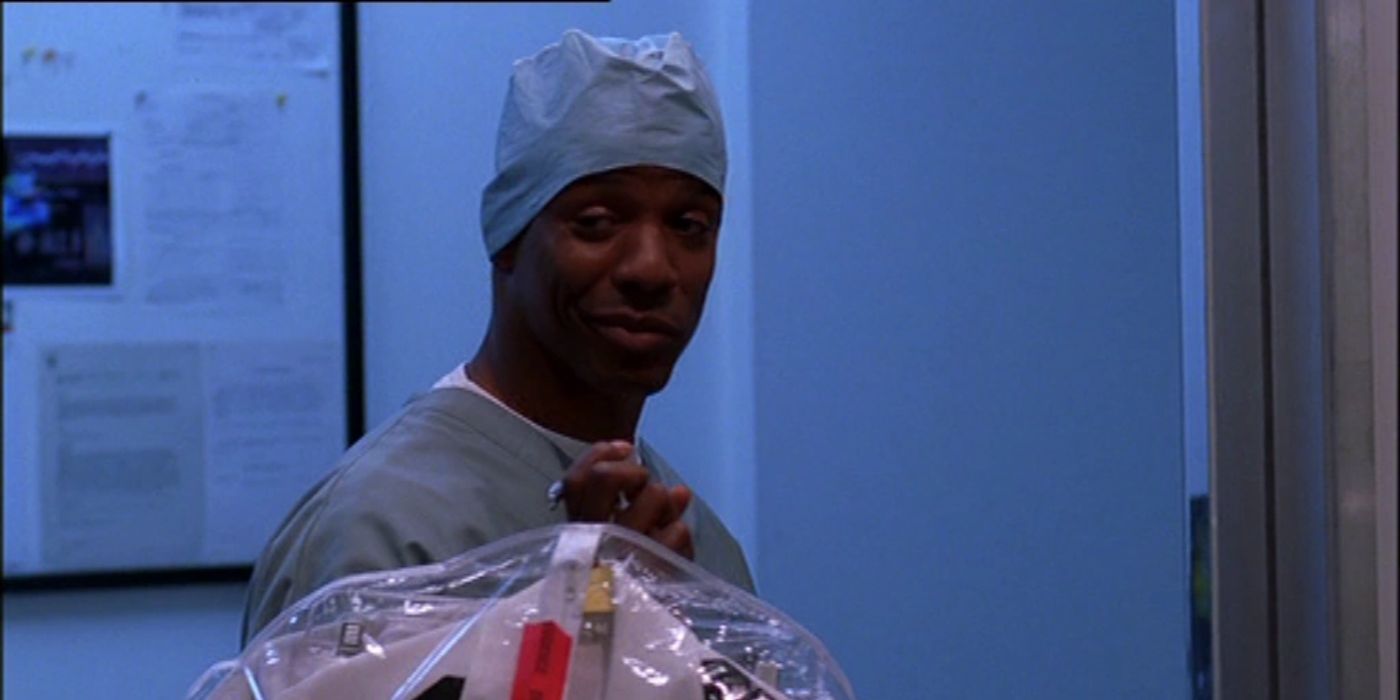 Pancho Demmings as Gerald Jackson in scrubs in NCIS
