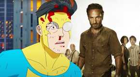 Invincible and Rick Grimes from The Walking Dead.