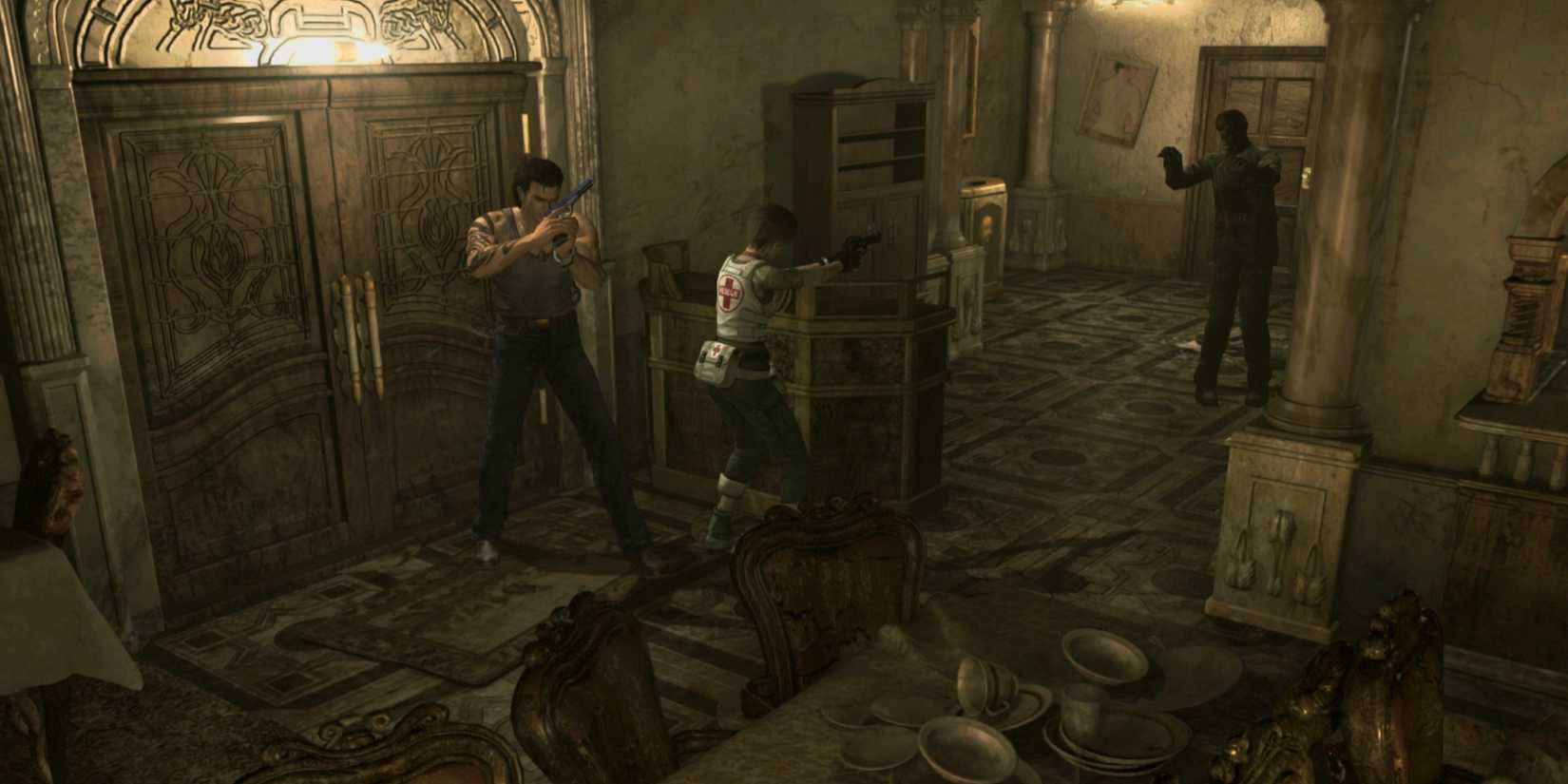 These 5 Resident Evil Games Deserve To Be Remakes Next 2 Rebecca shooting a zombie from Resident Evil 0.