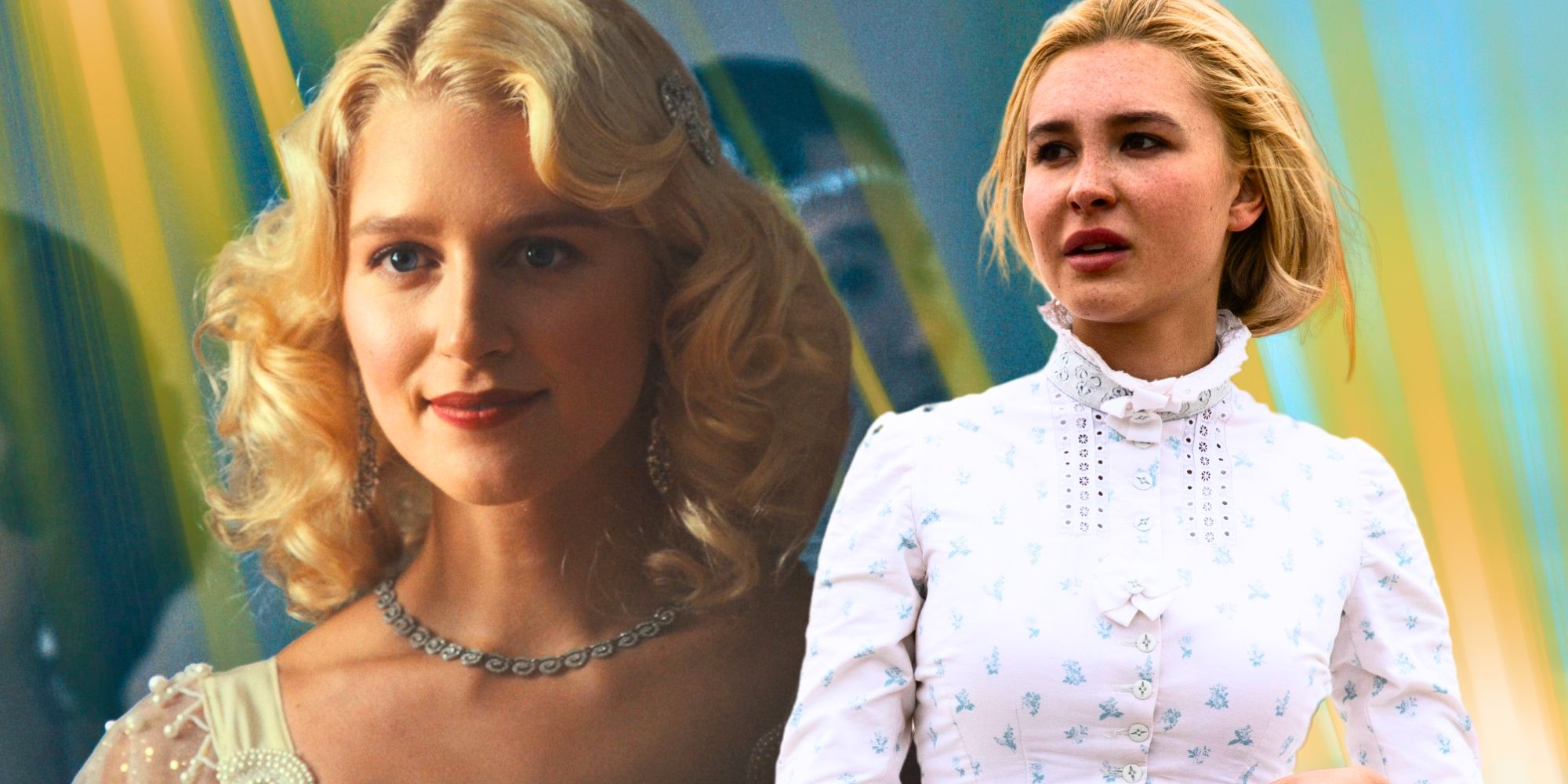 Джулия Шлаэфер в роли Алекс Даттон в 1923 и Изабель Мэй в роли Элсы Даттон в 1883