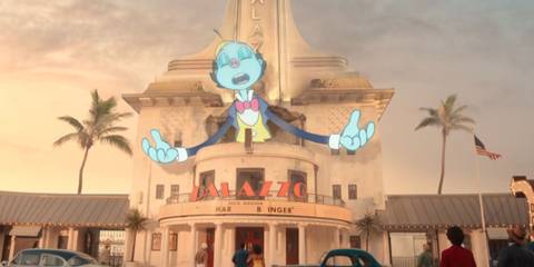 Lux looking content in Doctor Who as he emerges from the Palazzo