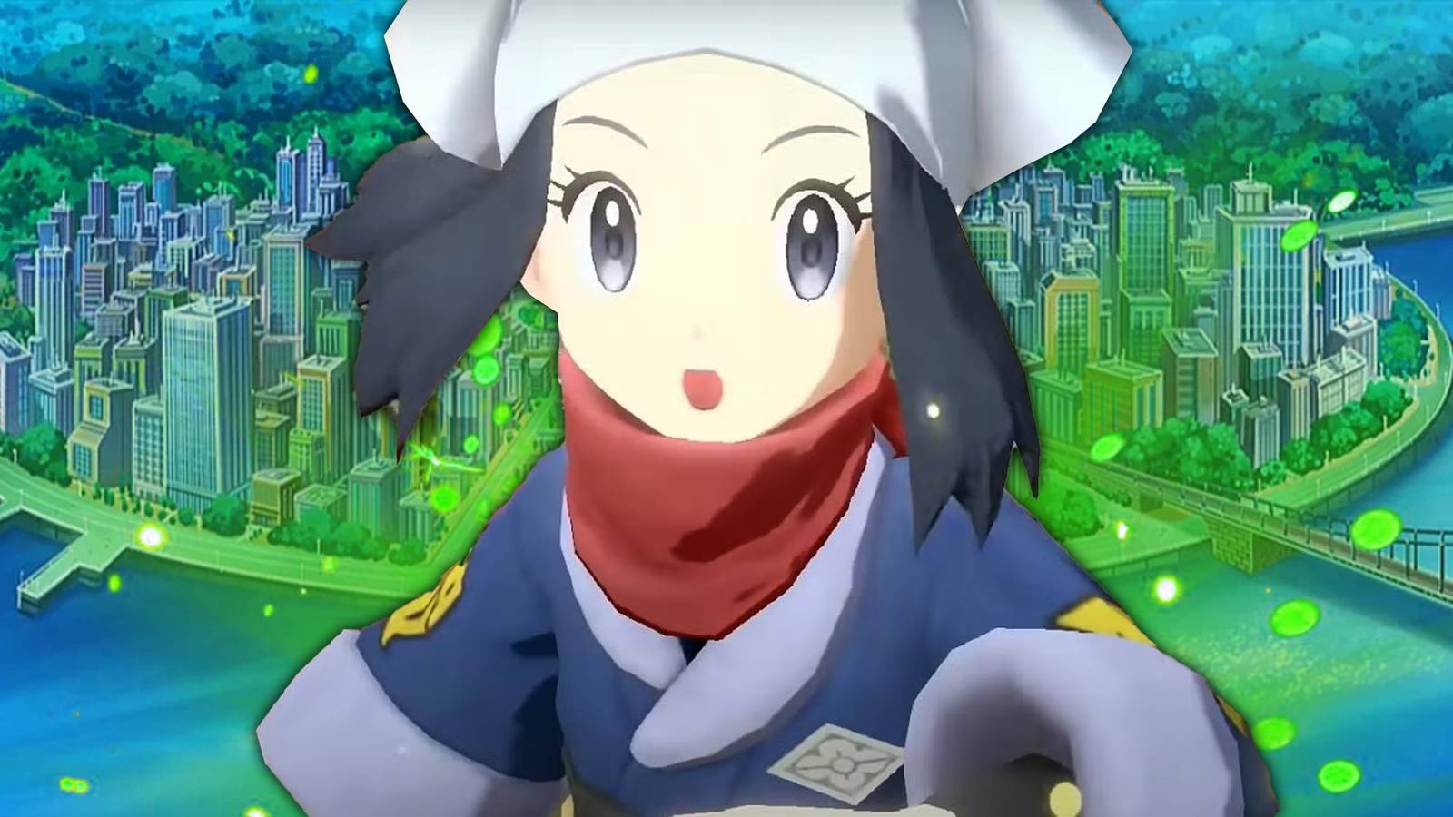 A Pokemon character shocked with Lumiose City from Pokemon Legends Z-A