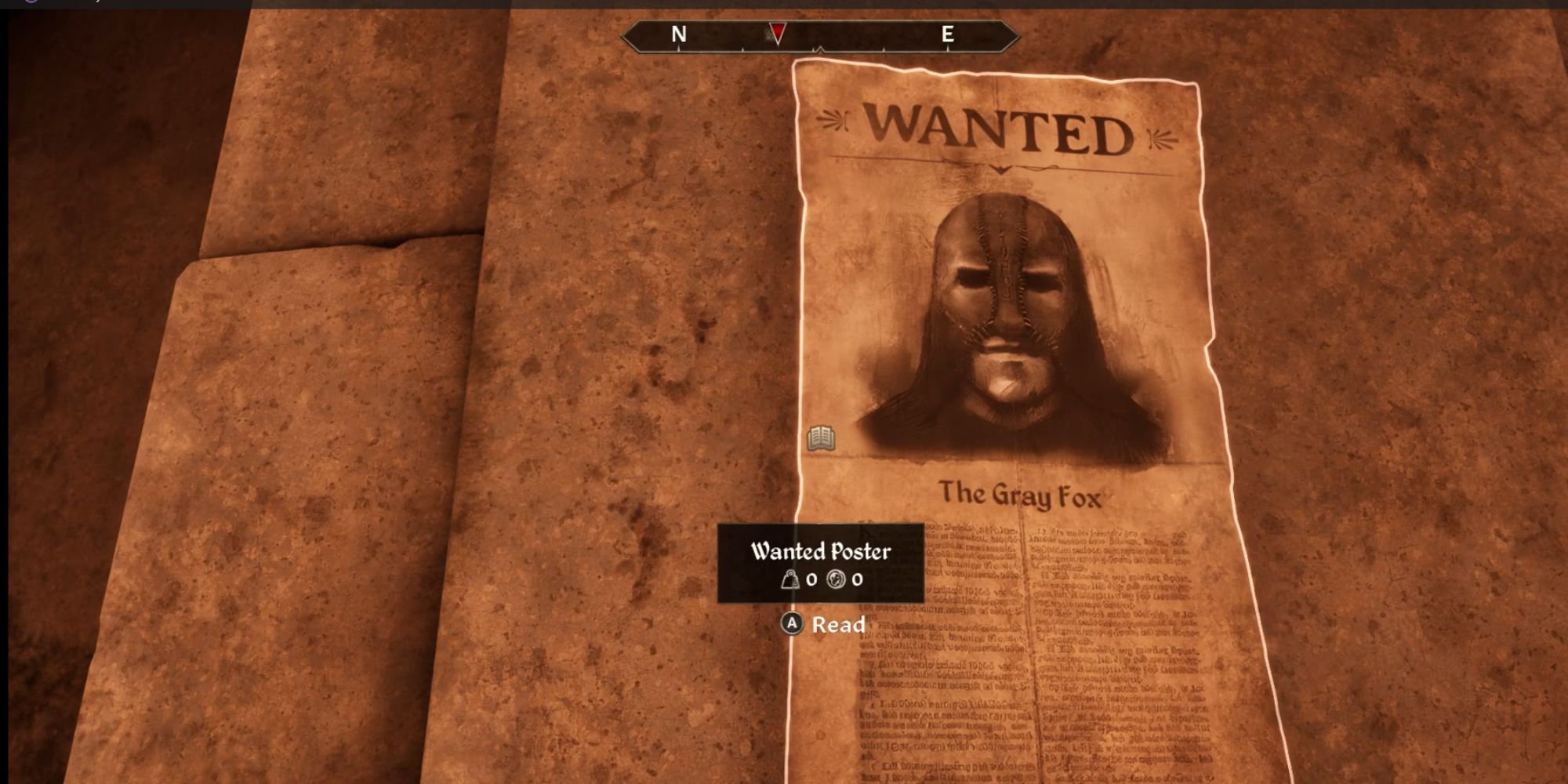A wanted poster for The Gray Fox in Oblivion Remastered