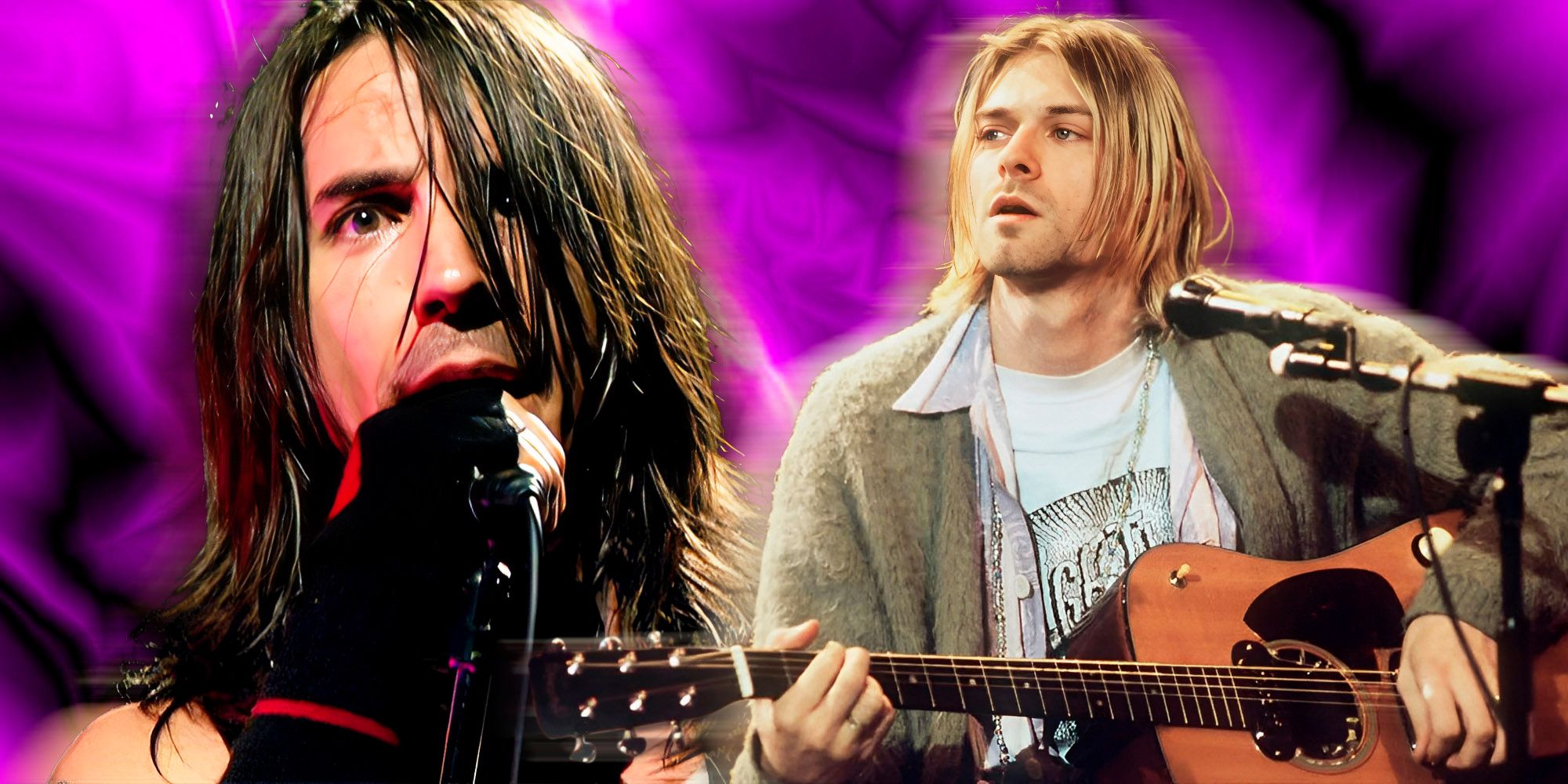 Anthony Kiedis from Red Hot Chili Peppers and Kurt Cobain from Nirvana