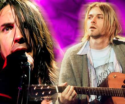 Энтони Кидис из Red Hot Chili Peppers и Курт Кобейн из Nirvana