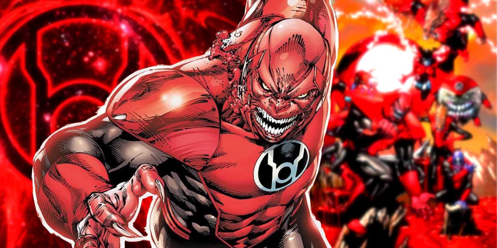 Atrocitus Red Lanterns With Symbol and Corps In Background Custom DC Image