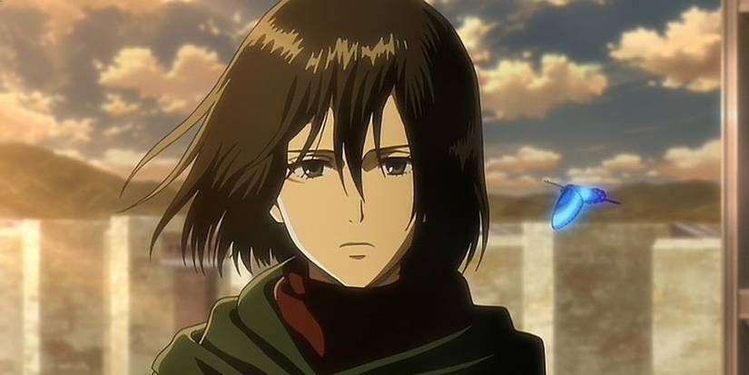 Attack on Titan Lost Girls - Mikasa next to a butterfly