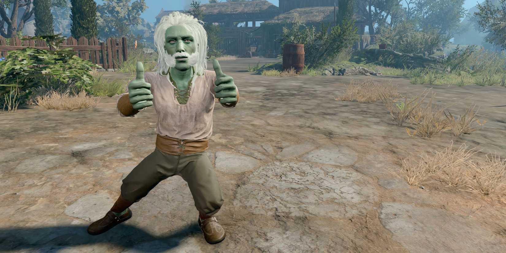 BG3 Drunken Master giving two thumbs up