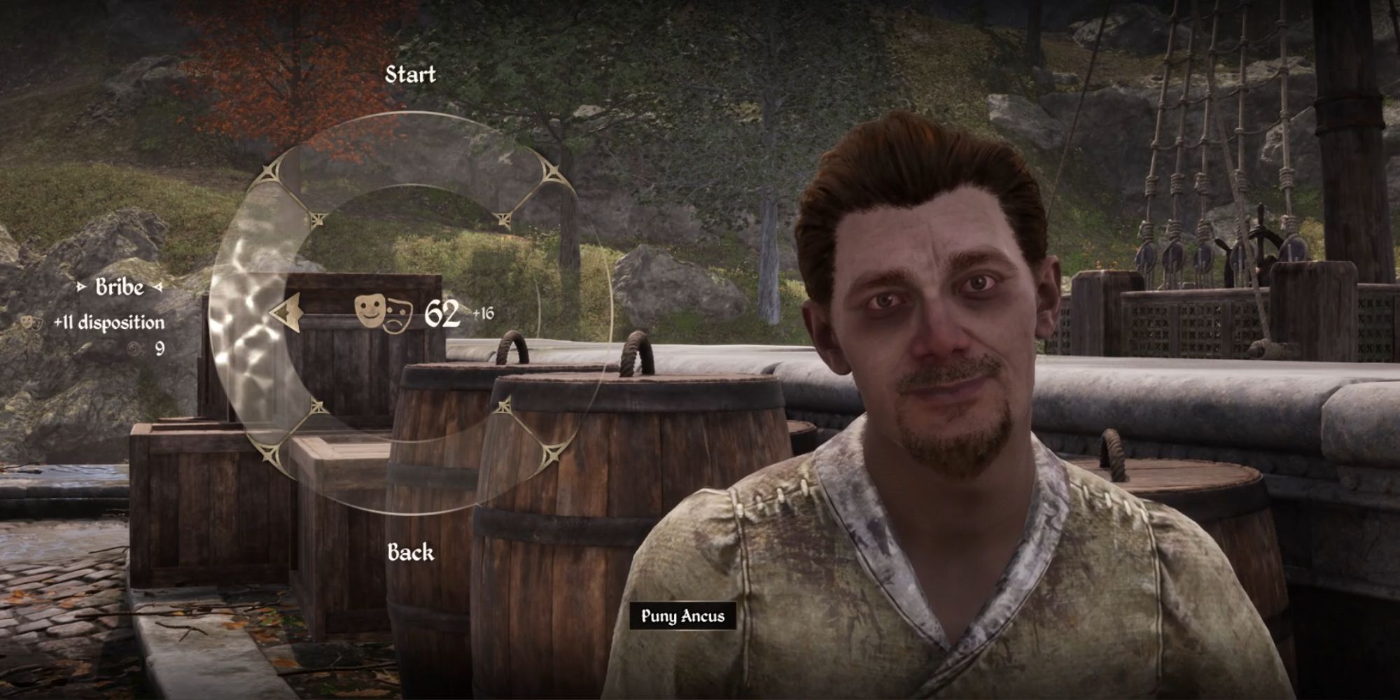 Bribing a beggar in Oblivion Remastered to raise their disposition