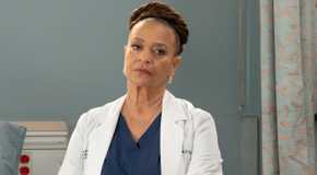 Catherine with a stern expression in Grey's Anatomy season 21 episode 15