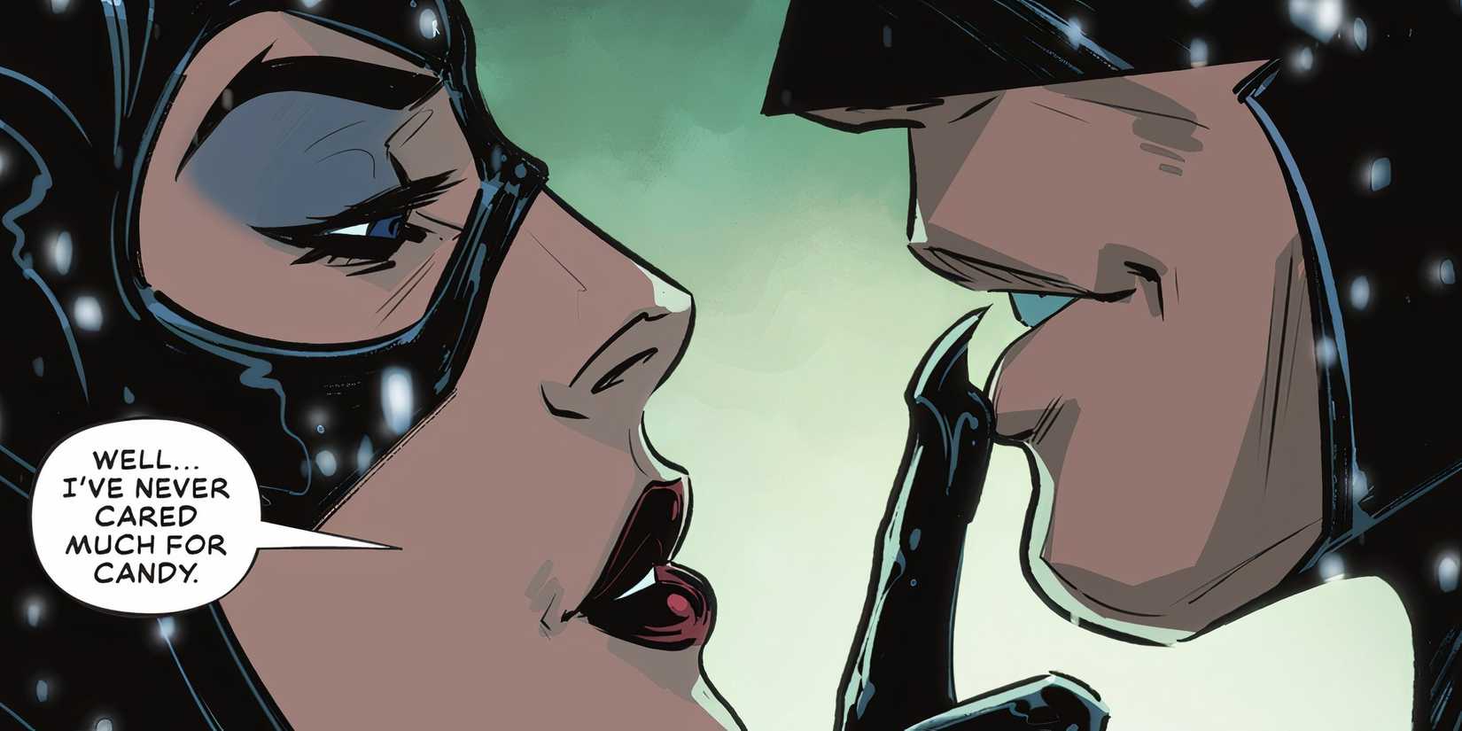 Catwoman About to Kiss Batman DC