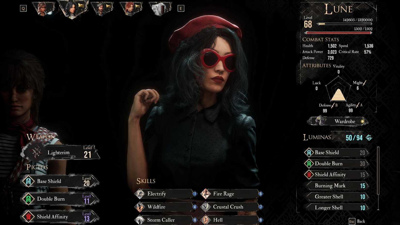 Clair Obscur Lune full loadout best build 