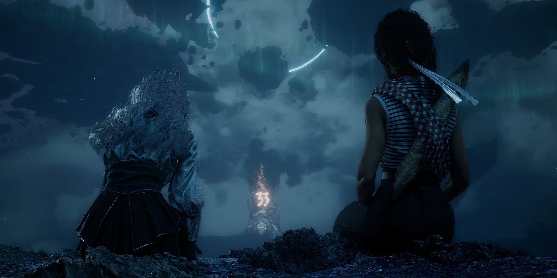 Clair Obscur Sciel and Maelle staring at paintress 33