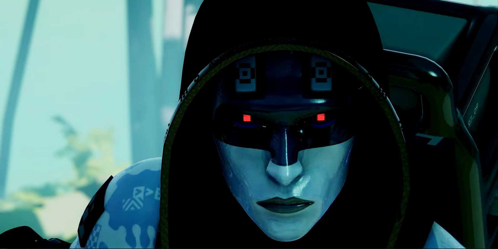 Close-up of a runner's face wearing a marathon hood