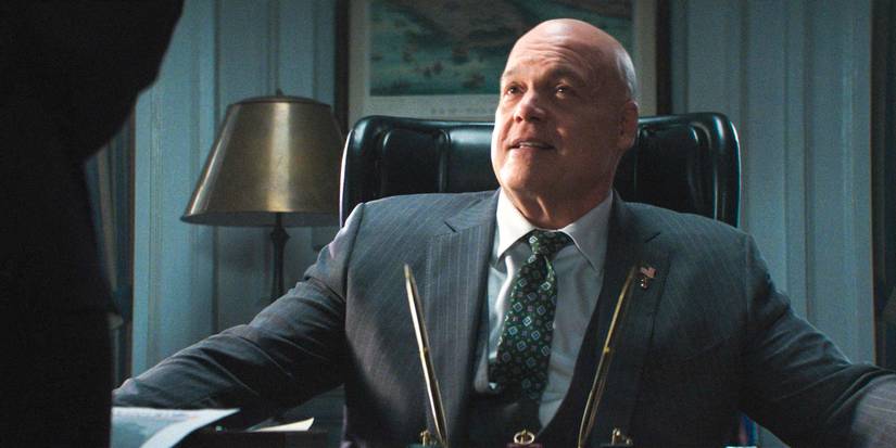 Wilson Fisk (Vincent D'Onofrio) sorrindo em Demolidor: Born Again Temporada 1 Ep 8