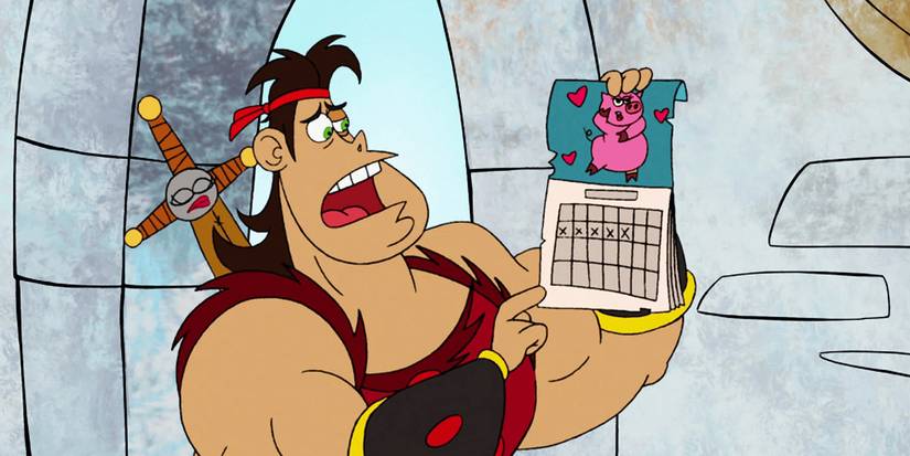 Dave, o Bárbaro, olhando para um calendário.