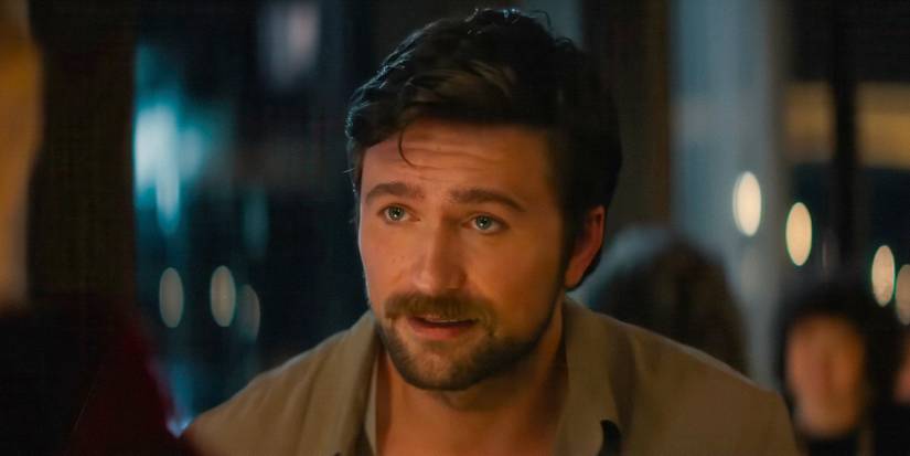 Brandon Sklenar as Henry talking in Drop