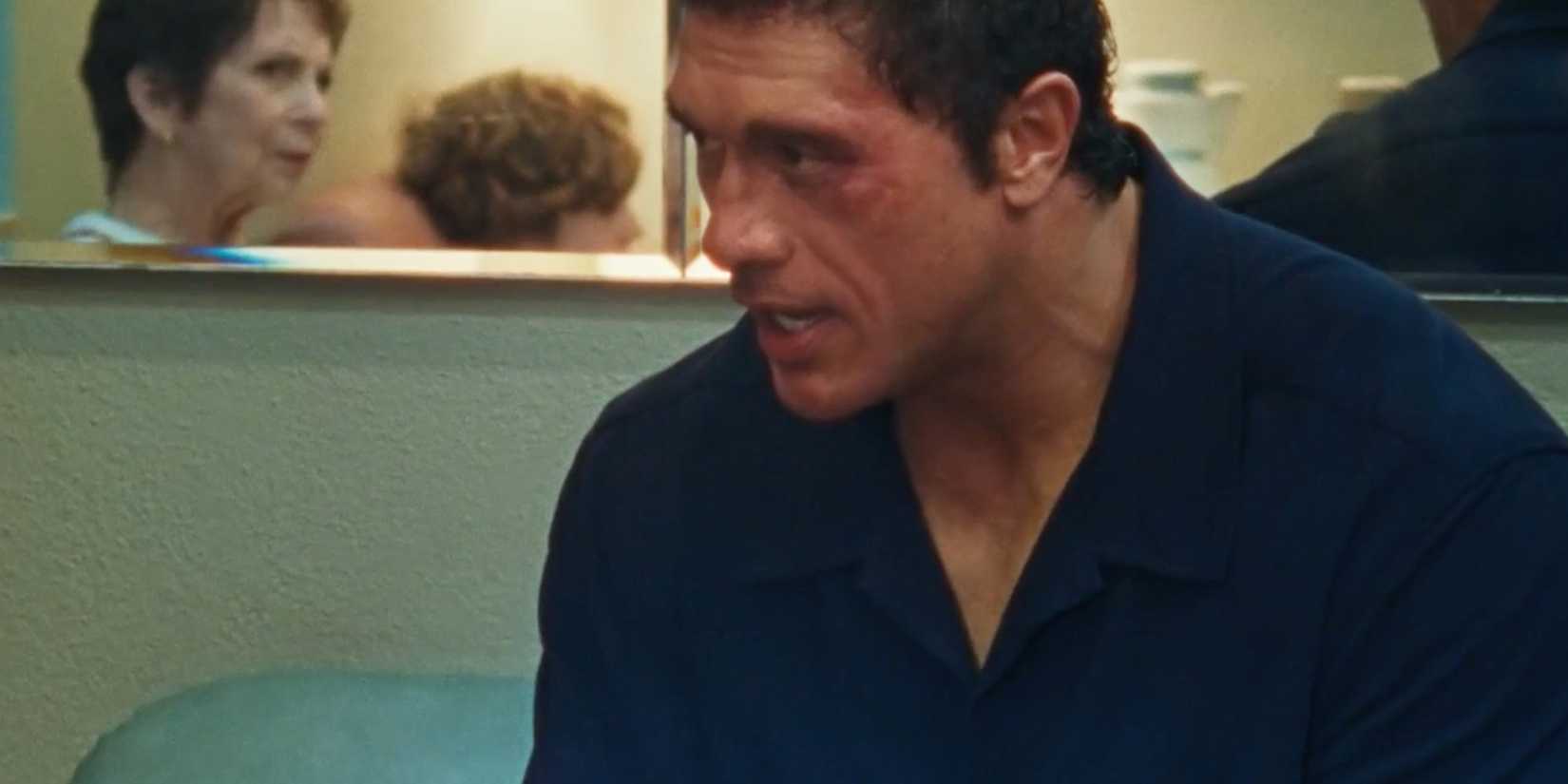 Dwayne Johnson Smashing Machine in a doctor's office