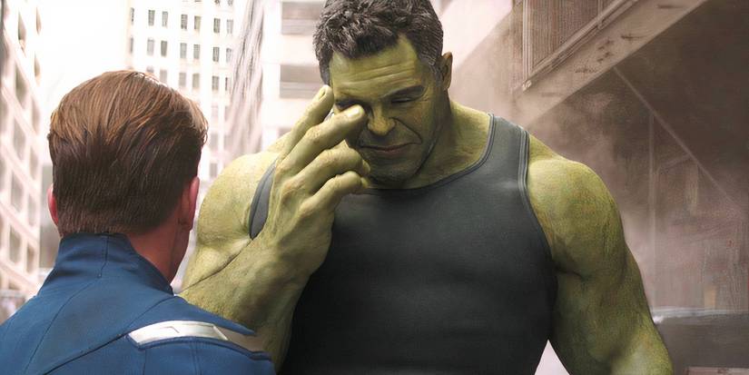 Mark Ruffalo as Smart Hulk looking ashamed in Avengers: Endgame (2019)