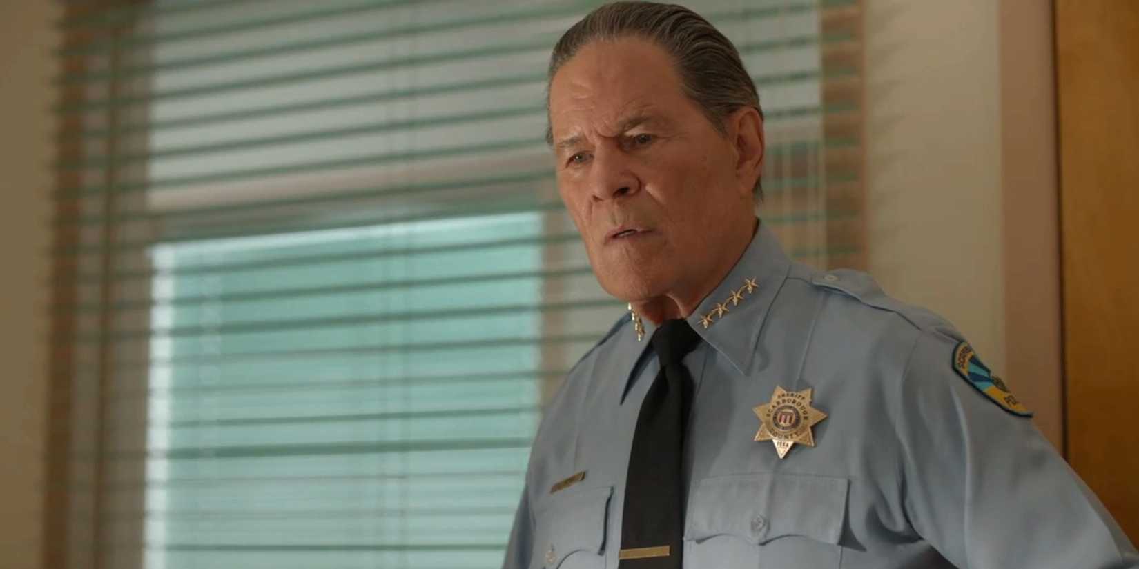 Sheriff Gordo Sena (A Martinez) in his police uniform in Dark Winds season 3, episode 7