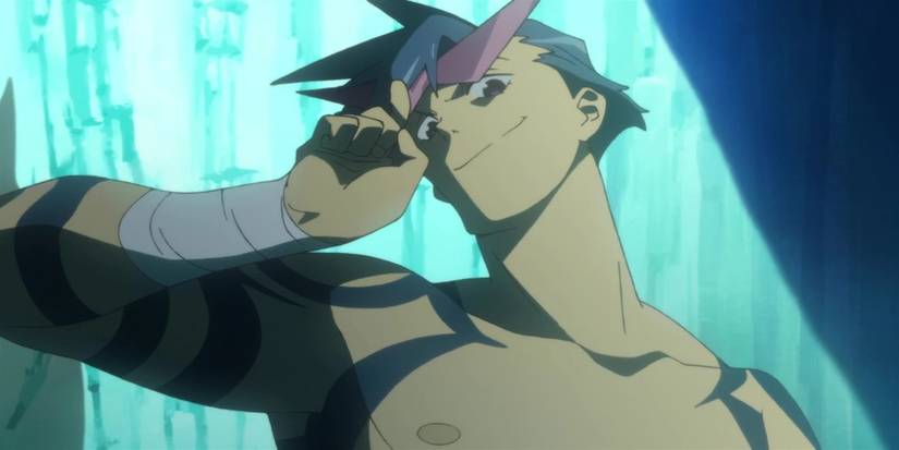 Kamina's first appearance in Gurren Lagann
