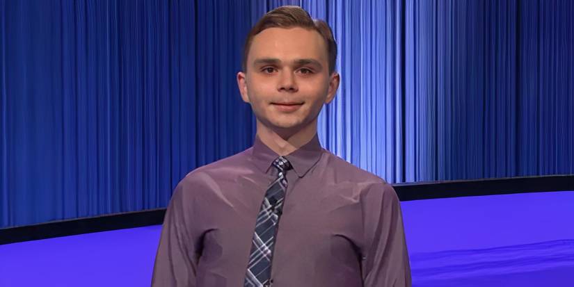 Jeopardy Contestant Liam Starnes Smiling At The Podium