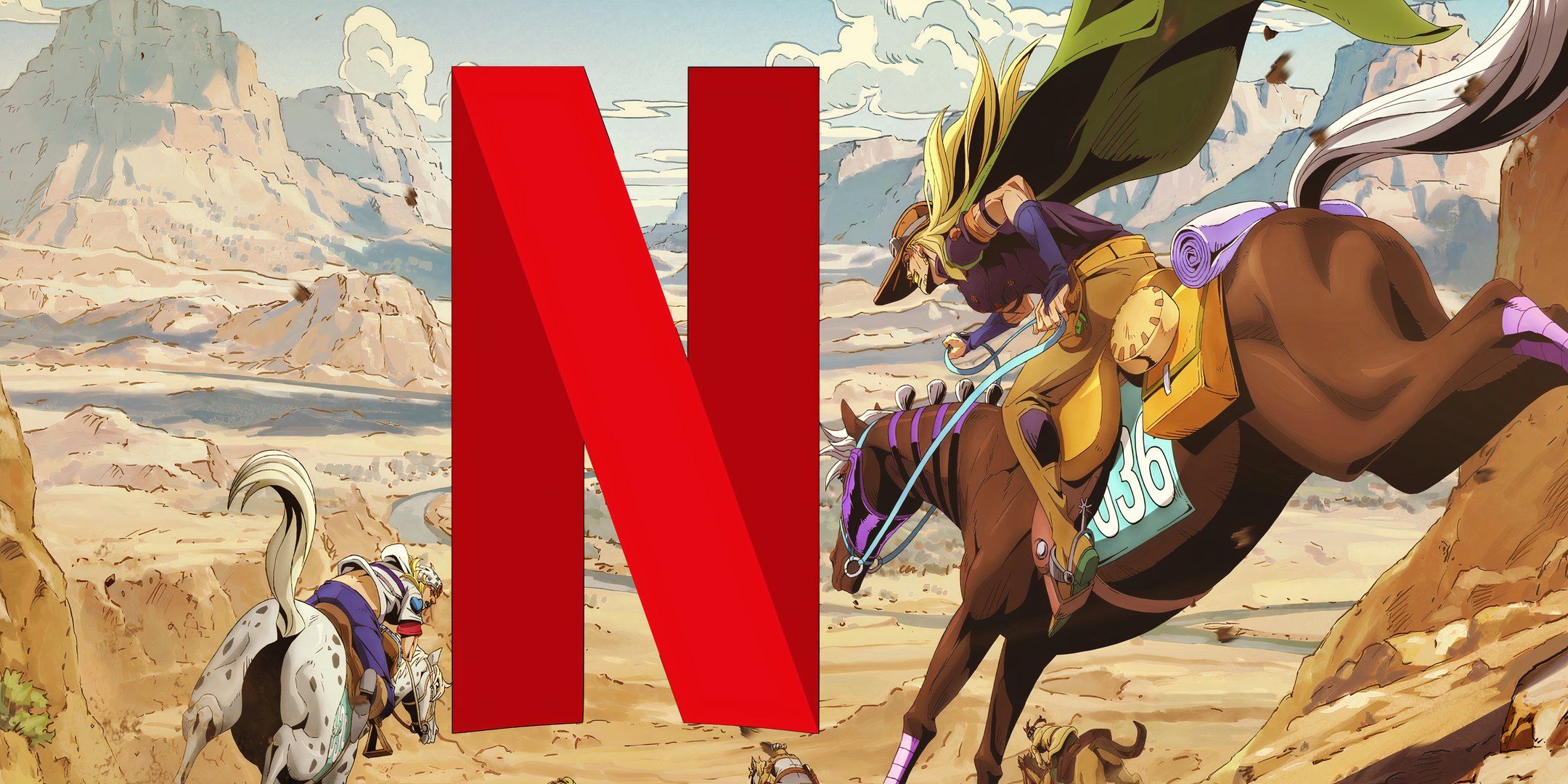 Feature header with the Netflix logo against the Steel Ball Run key visual