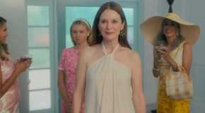 Julianne Moore as Michaela looking happy while walking into a room in Sirens