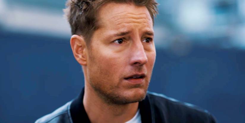 Justin Hartley as Colter Shaw looking nervous in Tracker