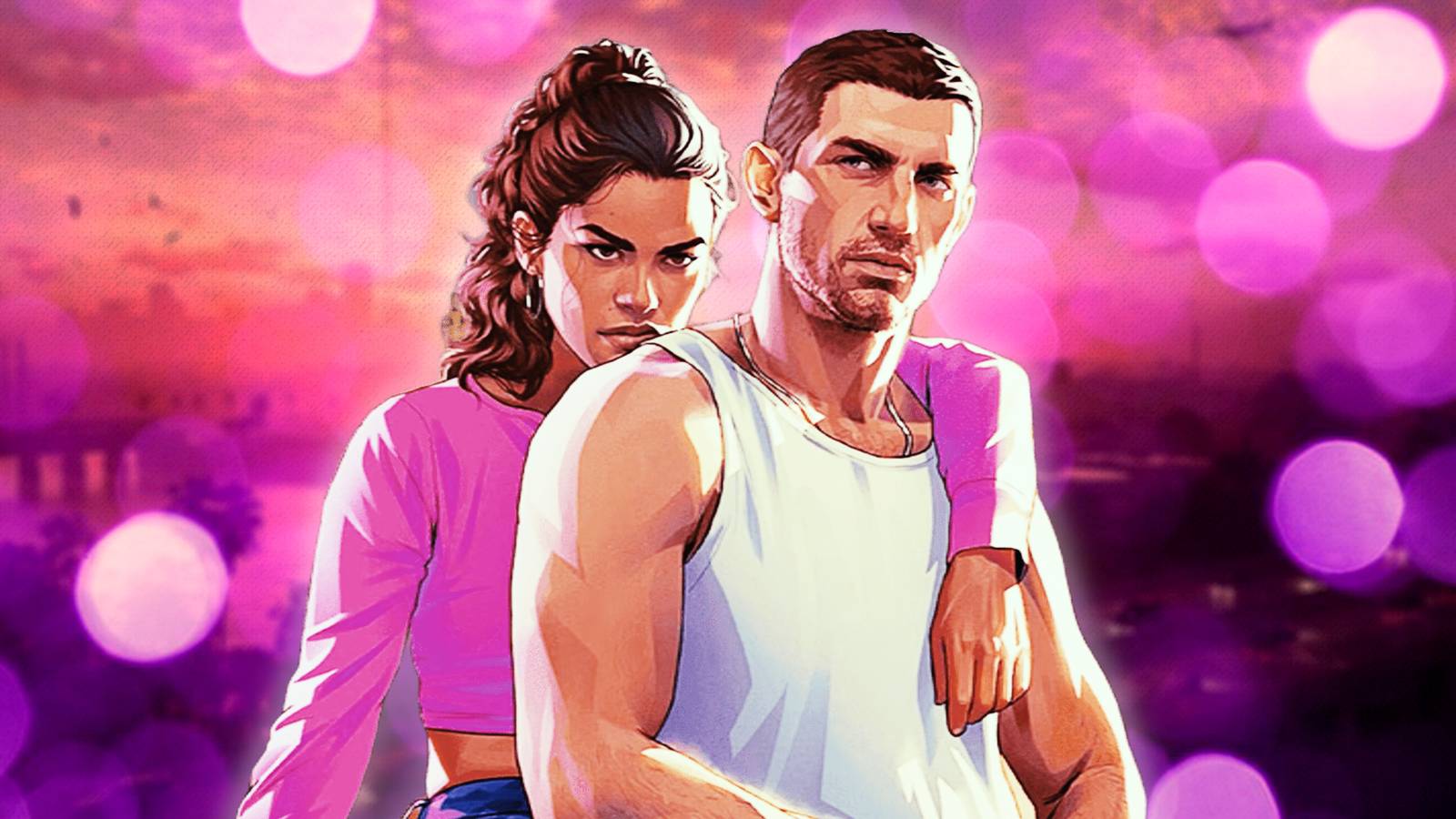 Lucia and Jason in Grand Theft Auto 6 in Front of Vice City