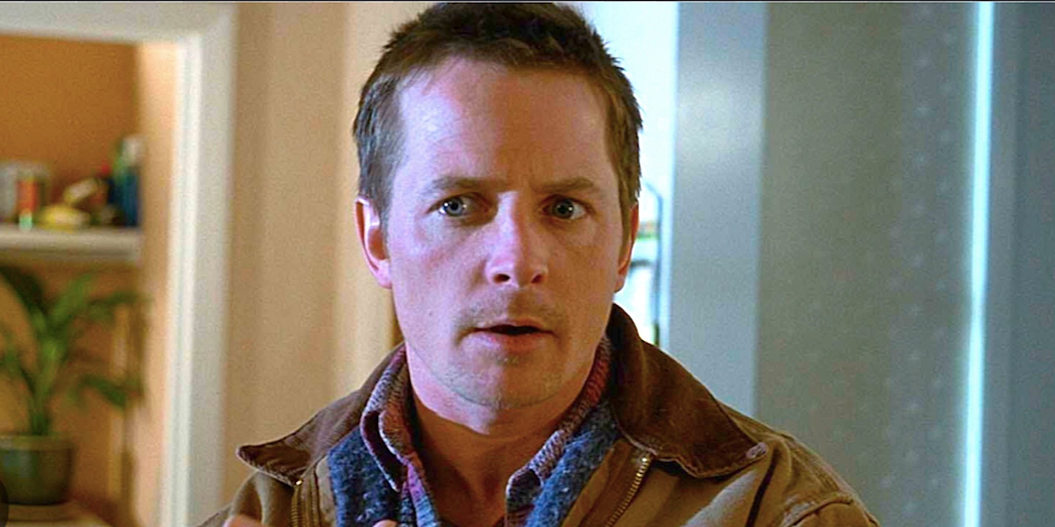 Michael J Fox's Frank looks panicked in The Frighteners 1996