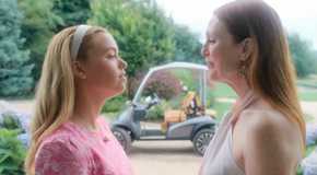 Milly Alcock's Simone and Julianne Moore's Michaela checking each other's breath in Sirens