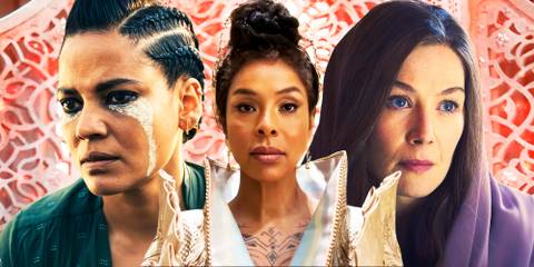 Moiraine, Alanna, and Siuan Sanche in The Wheel of Time season 3