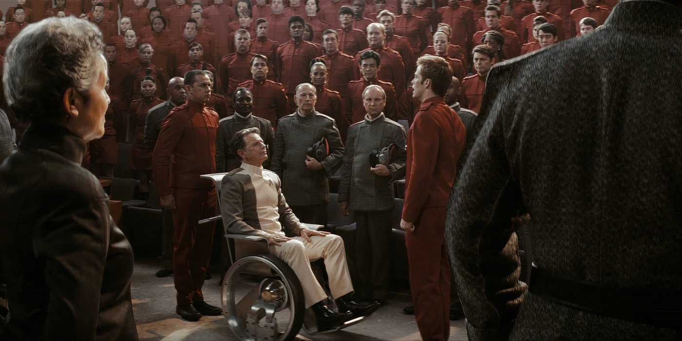Pike and Kirk in Star Trek 2009