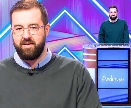 montage of Jeopardy! Champion Andrew Hayes