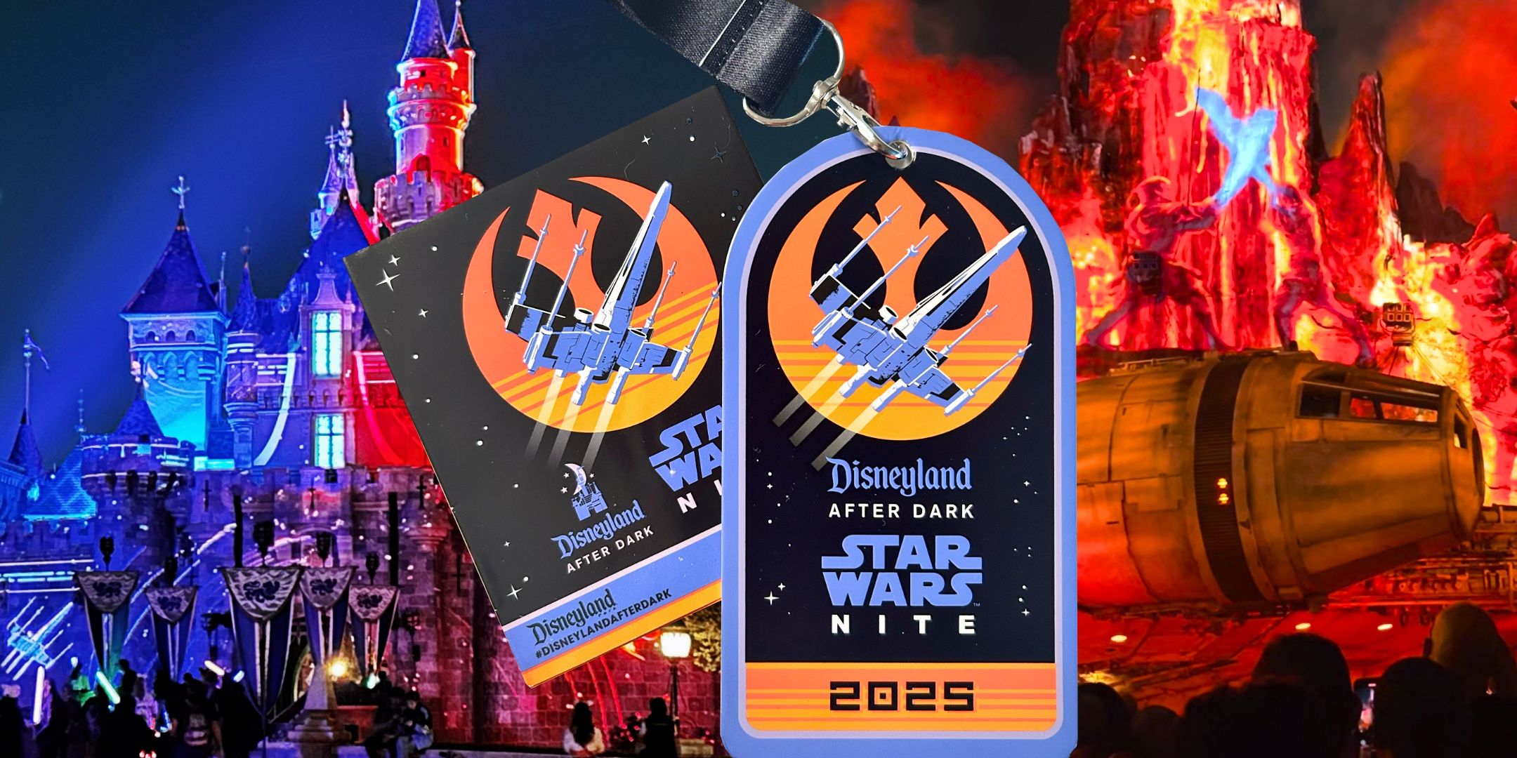 Star Wars Nite Disneyland 2025 With Star Wars Castle and Shadows of Memeory Show Custom Star Wars Image
