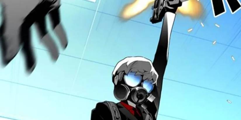 Jungwoo Min from the manhwa Terror Man firing a gun 