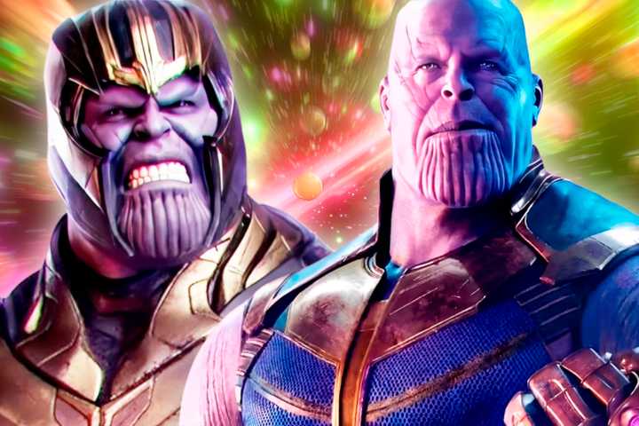 Split image of Thanos in the MCU