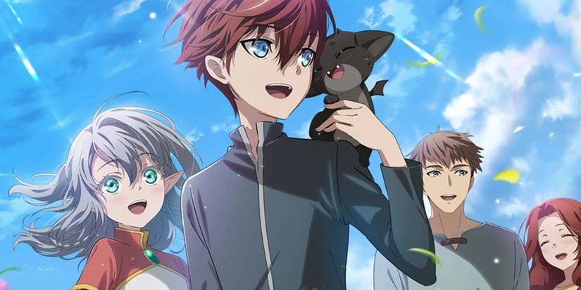 The Beginning After the End anime visual featuring Arthur, his parents, Sylvie and Tessia.
