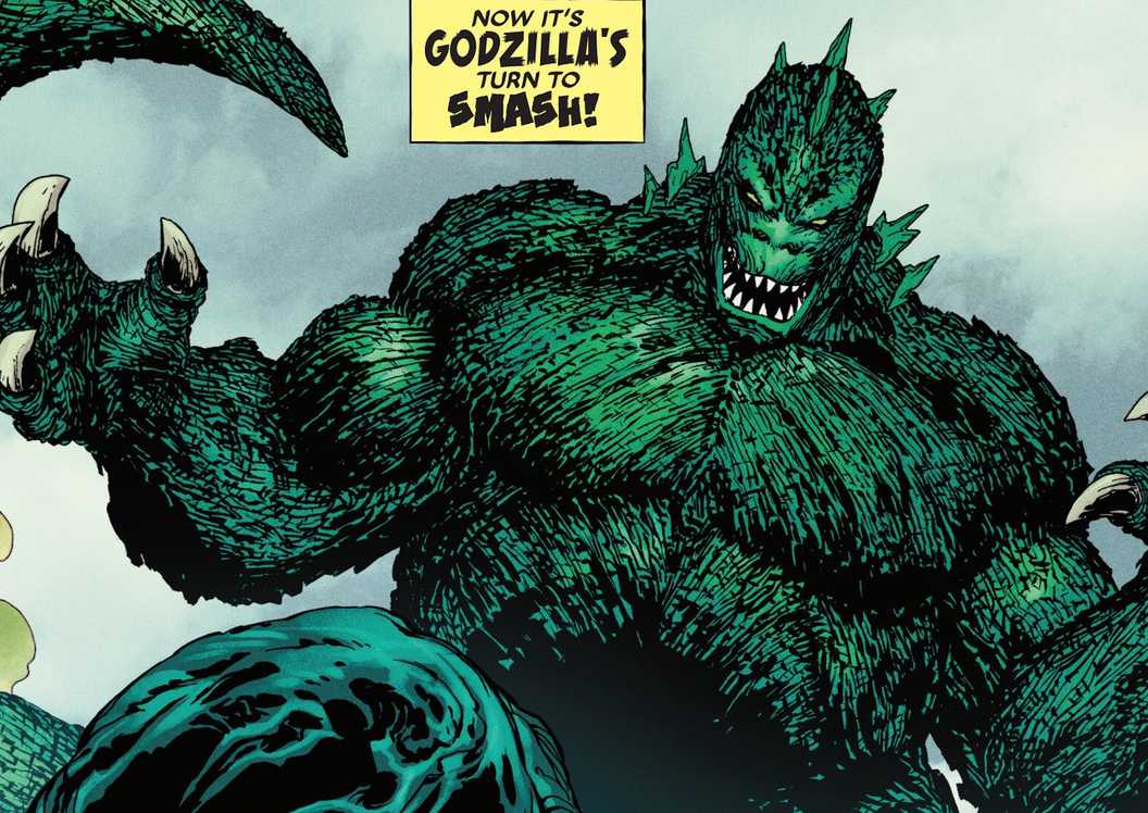 The Godzilla Hulk is Created in Godzilla vs Hulk Comic Art