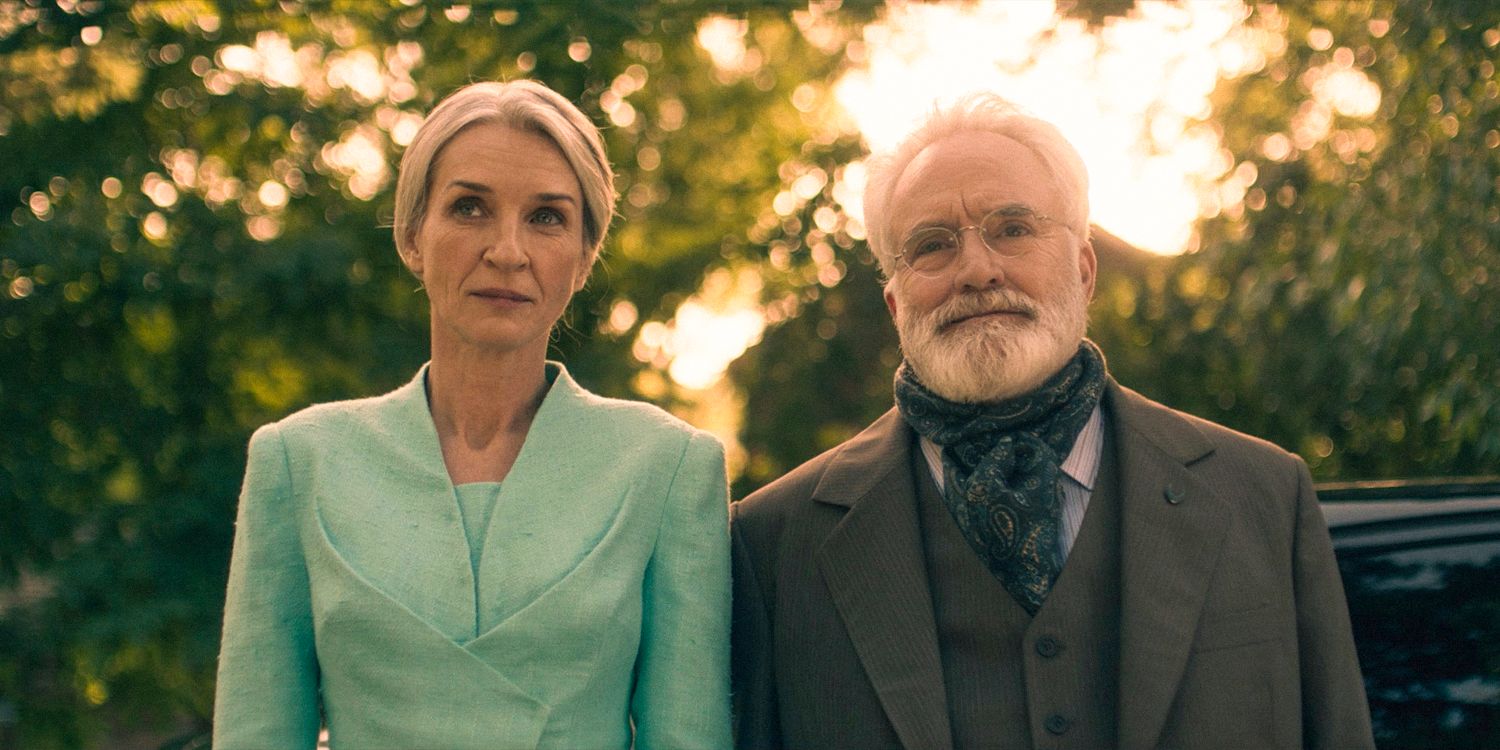 Naomi (Ever Carradine) and Commander Lawrence (Bradley Whitford) in The Handmaid's Tale Season 6 Ep 2