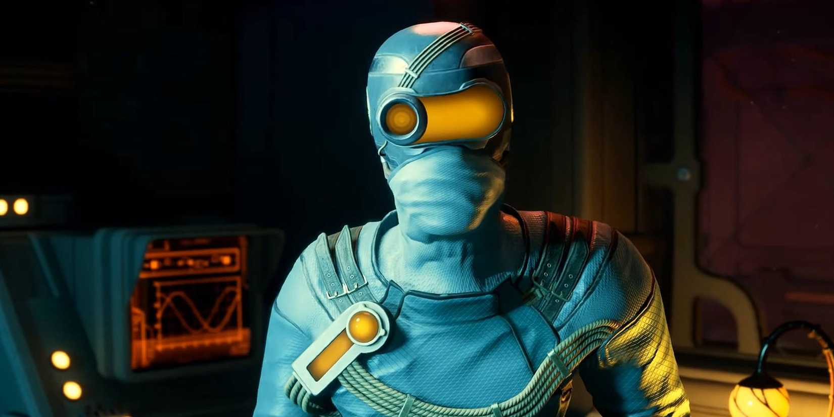 The player talking to a lab technician in The Outer Worlds 2.