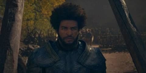 Perrin Aybara (Marcus Rutherford) with his armor on in The Wheel of Time Season 3 Ep 7
