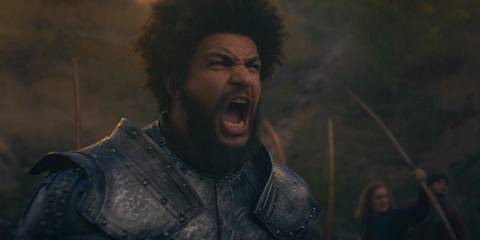 Perrin Aybara (Marcus Rutherford) letting out a war cry in The Wheel of Time Season 3 Ep 7