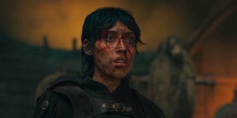 Faile Bashere (Isabella Bucceri) in shock in The Wheel of Time Season 3 Ep 7