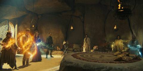 Everyone ready with their powers and weapons to attack in The Wheel of Time Season 3 Ep 8