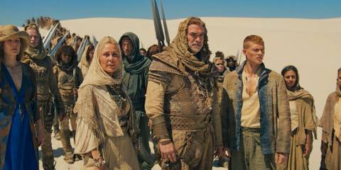 The whole team in a desert in The Wheel of Time Season 3 Ep 8