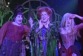 Mary, Winifred, and Sarah Sanderson performing on stage in Hocus Pocus