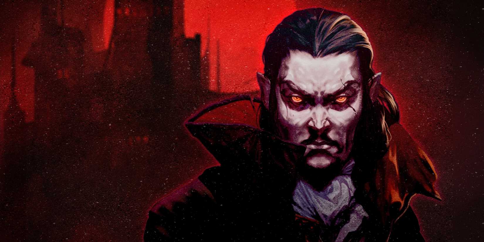 Vampire Survivors key art featuring Dracula.