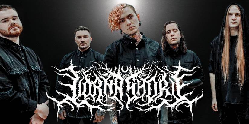 10 Replacement Metal Vocalists Who Were More Successful Than The Original 7 The band Lorna Shore alongside their logo